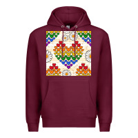 Burgundy Pride lgbtq hearts and daisy seamless pattern Premium Hoodie - BundleAndBundleShop