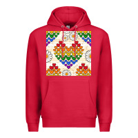 Cardinal Pride lgbtq hearts and daisy seamless pattern Premium Hoodie - BundleAndBundleShop
