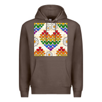 Coffee Pride lgbtq hearts and daisy seamless pattern Premium Hoodie - BundleAndBundleShop