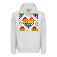 Dove Grey Pride lgbtq hearts and daisy seamless pattern Premium Hoodie - BundleAndBundleShop