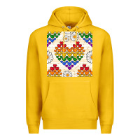 Lemon Pride lgbtq hearts and daisy seamless pattern Premium Hoodie - BundleAndBundleShop