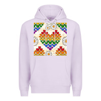 Lilac Pride lgbtq hearts and daisy seamless pattern Premium Hoodie - BundleAndBundleShop