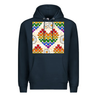 Navy Pride lgbtq hearts and daisy seamless pattern Premium Hoodie - BundleAndBundleShop