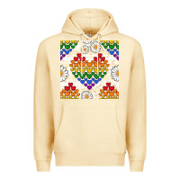 Pina Colada Pride lgbtq hearts and daisy seamless pattern Premium Hoodie - BundleAndBundleShop