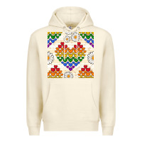 Sandshell Pride lgbtq hearts and daisy seamless pattern Premium Hoodie - BundleAndBundleShop