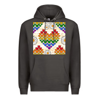Smoke Pride lgbtq hearts and daisy seamless pattern Premium Hoodie - BundleAndBundleShop