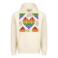 Tofu Pride lgbtq hearts and daisy seamless pattern Premium Hoodie - BundleAndBundleShop
