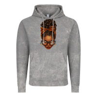 Cloud Rock afro messy bun orange leopard bow Vintage Hoodie - texasbilliewilder