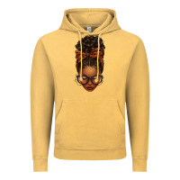 Vintage Mustard afro messy bun orange leopard bow Vintage Hoodie - texasbilliewilder