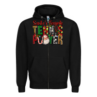 Black Santa's Favorite Tennis Player For Christmas Zipper Hoodie - FaDigitalArtStudio