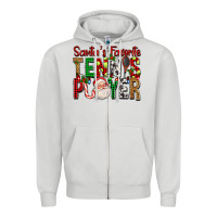 Dove Grey Santa's Favorite Tennis Player For Christmas Zipper Hoodie - FaDigitalArtStudio