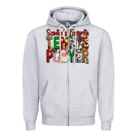 Heather Grey Santa's Favorite Tennis Player For Christmas Zipper Hoodie - FaDigitalArtStudio