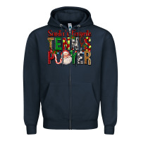 Navy Santa's Favorite Tennis Player For Christmas Zipper Hoodie - FaDigitalArtStudio