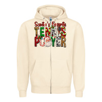 Sandshell Santa's Favorite Tennis Player For Christmas Zipper Hoodie - FaDigitalArtStudio