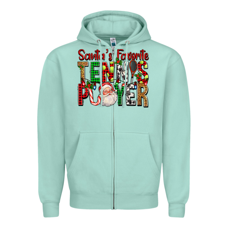 Santa's Favorite Tennis Player For Christmas Zipper Hoodie by FaDigitalArtStudio | Teevron