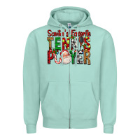 Seafoam Santa's Favorite Tennis Player For Christmas Zipper Hoodie - FaDigitalArtStudio