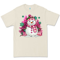 Bone pink christmas snowman Premium Tee - MaliasSmallBusiness