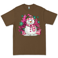 Cacao pink christmas snowman Premium Tee - MaliasSmallBusiness