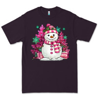 Plum pink christmas snowman Premium Tee - MaliasSmallBusiness