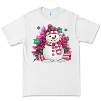 White pink christmas snowman Premium Tee - MaliasSmallBusiness