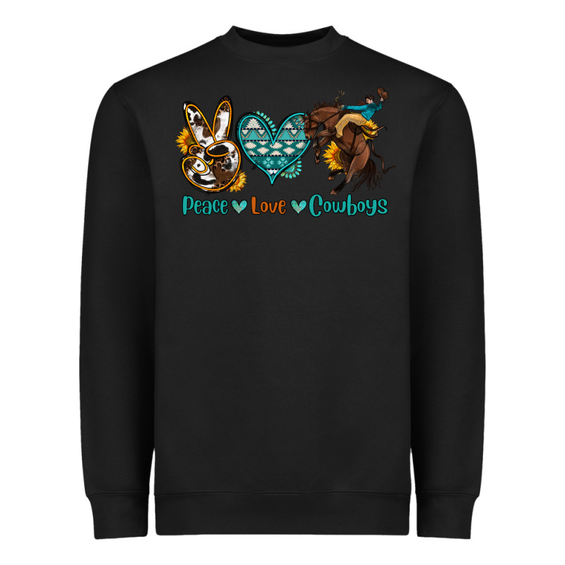 Peace Love Cowboys Heavyweight Sweatshirt by OliviaCreatesArt | Teevron