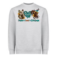 Heather Grey peace love cowboys Heavyweight Sweatshirt - OliviaCreatesArt