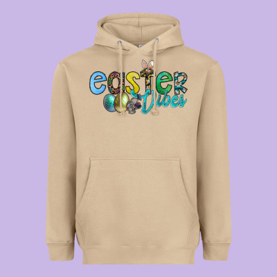Easter Vibes Heavyweight Hoodie Designed By Cowhidedigitalart