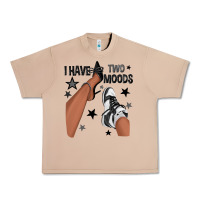 Burro I Have Two Moods Black Sneakers Afro Girl Urban Heavy Tee - texasbilliewilder