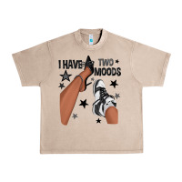 French Oak I Have Two Moods Black Sneakers Afro Girl Urban Heavy Tee - texasbilliewilder