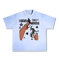 Grape Ice I Have Two Moods Black Sneakers Afro Girl Urban Heavy Tee - texasbilliewilder