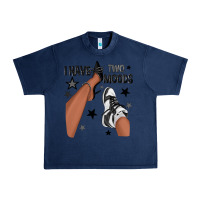 Navy I Have Two Moods Black Sneakers Afro Girl Urban Heavy Tee - texasbilliewilder