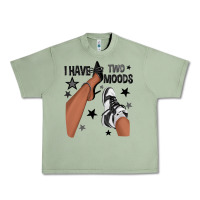 Oil Green I Have Two Moods Black Sneakers Afro Girl Urban Heavy Tee - texasbilliewilder