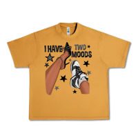 Peanut Butter I Have Two Moods Black Sneakers Afro Girl Urban Heavy Tee - texasbilliewilder