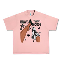 I Have Two Moods Black Sneakers Afro Girl Urban Heavy Tee | Teevron