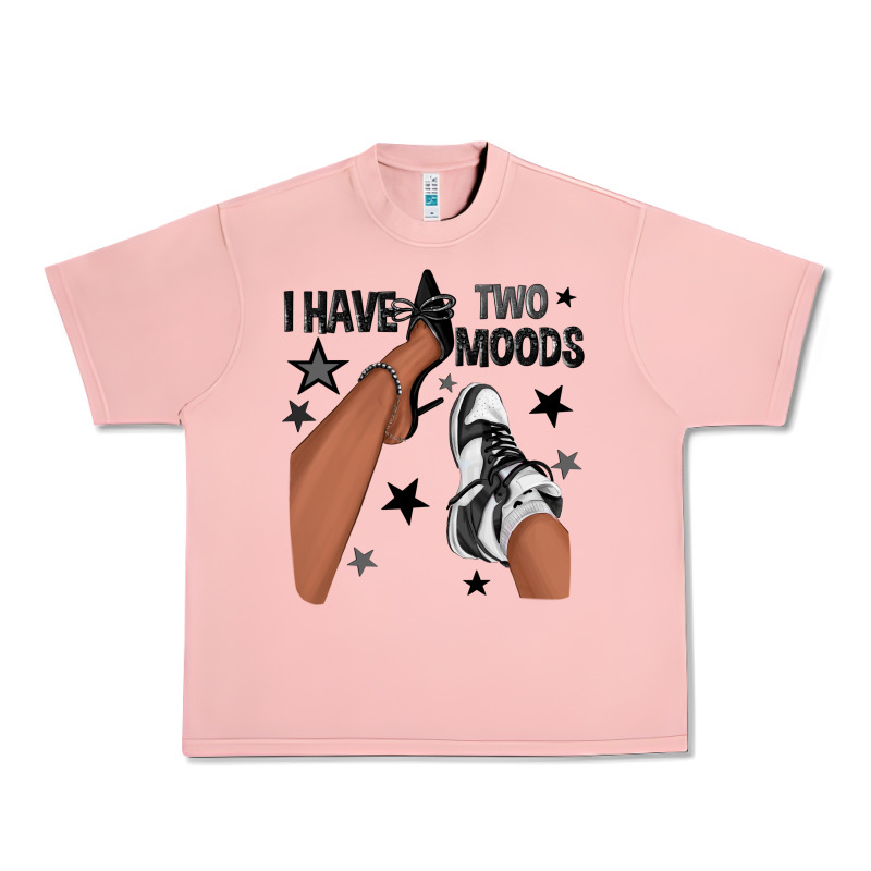 I Have Two Moods Black Sneakers Afro Girl Urban Heavy Tee by texasbilliewilder | Teevron