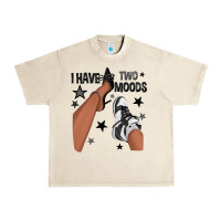 Sandshell I Have Two Moods Black Sneakers Afro Girl Urban Heavy Tee - texasbilliewilder