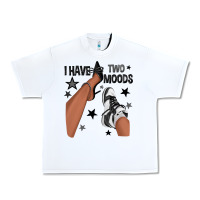 White I Have Two Moods Black Sneakers Afro Girl Urban Heavy Tee - texasbilliewilder