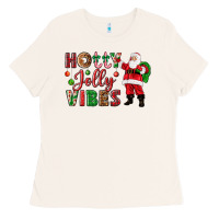 Bone Holly Jolly vibes Christmas with Santa Ladies Tee - NancyCooperArtShop
