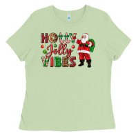 Matcha Holly Jolly vibes Christmas with Santa Ladies Tee - NancyCooperArtShop