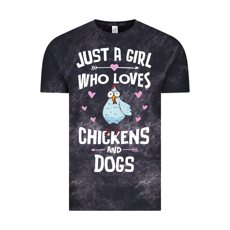 Just A Girl Who Loves Chickens And Dogs Gift Women Vintage Tee by trangStudio | Teevron