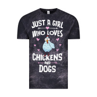 Cloud Black Just A Girl Who Loves Chickens And Dogs Gift Women Vintage Tee - trangStudio
