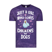 Cloud Purple Just A Girl Who Loves Chickens And Dogs Gift Women Vintage Tee - trangStudio