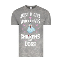 Cloud Rock Just A Girl Who Loves Chickens And Dogs Gift Women Vintage Tee - trangStudio