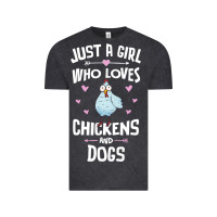Vintage Black Just A Girl Who Loves Chickens And Dogs Gift Women Vintage Tee - trangStudio