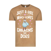Vintage Camel Just A Girl Who Loves Chickens And Dogs Gift Women Vintage Tee - trangStudio
