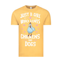 Vintage Mustard Just A Girl Who Loves Chickens And Dogs Gift Women Vintage Tee - trangStudio