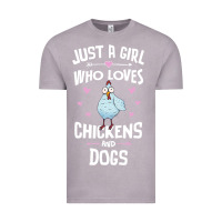 Vintage Zinc Just A Girl Who Loves Chickens And Dogs Gift Women Vintage Tee - trangStudio