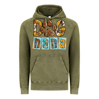 Vintage Olive Dog Nana with Paw Vintage Hoodie - texasbilliewilder