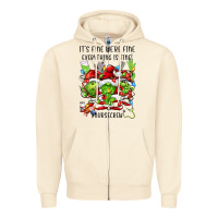 Sandshell it's fine we're fine everythıng is fine! nursecre Zipper Hoodie - FaDigitalArtStudio