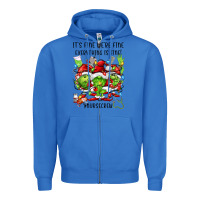 True Royal it's fine we're fine everythıng is fine! nursecre Zipper Hoodie - FaDigitalArtStudio